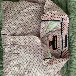 Johnson and Murphy Pink, Blue and White Shirt